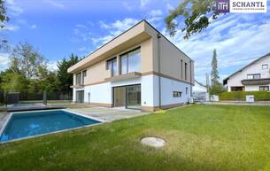 Wohnen Reihen/Doppelhaus Wohnen wie im Urlaub: Moderne Doppelhaushälfte mit Pool, Terrasse & Garten in familienfreundlicher Lage in Brunn am Gebirge – nur wenige Minuten von Wien entfernt! 2345 Brunn am Gebirge