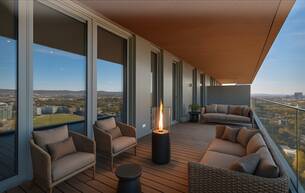 Wohnen Wohnung SENSATIONELLER BLICK über den GRÜNEN PRATER vom 26. Stock (oberste Wohnetage)! Roof-Top-Pool + Fitness + Concierge-Service + Garage 1020 Wien