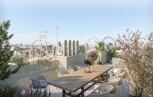 Wohnen Wohnung MAISON 29 - L'art de vivre | Fantastischer Weitblick über den Prater I Großzügig angelegte Maisonette mit 2 Terrassen I Historisches Türmchen am Dach 1020 Wien