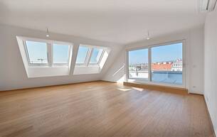 Wohnen Wohnung THE TEMPTATION - Dachgeschoss-Maisonette mit 2 Terrassen + Balkon | 23 m² Freifläche, 3 Zimmer 1180 Wien Wohnen Wohnung THE TEMPTATION - Dachgeschoss-Maisonette mit 2 Terrassen + Balkon | 23 m² Freifläche, 3 Zimmer 1180 Wien