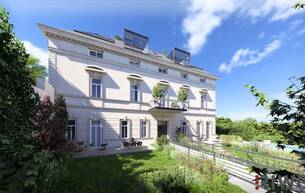 Wohnen Wohnung Historische Villa Seutter | sanierungsbedürftige 3 Zimmer-Gartenwohnung mit Atrium in Grünruhelage nähe U-Bahn | 4,40m Raumhöhe 1130 Wien